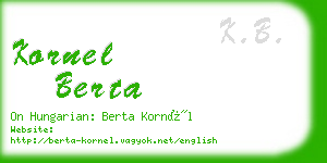 kornel berta business card